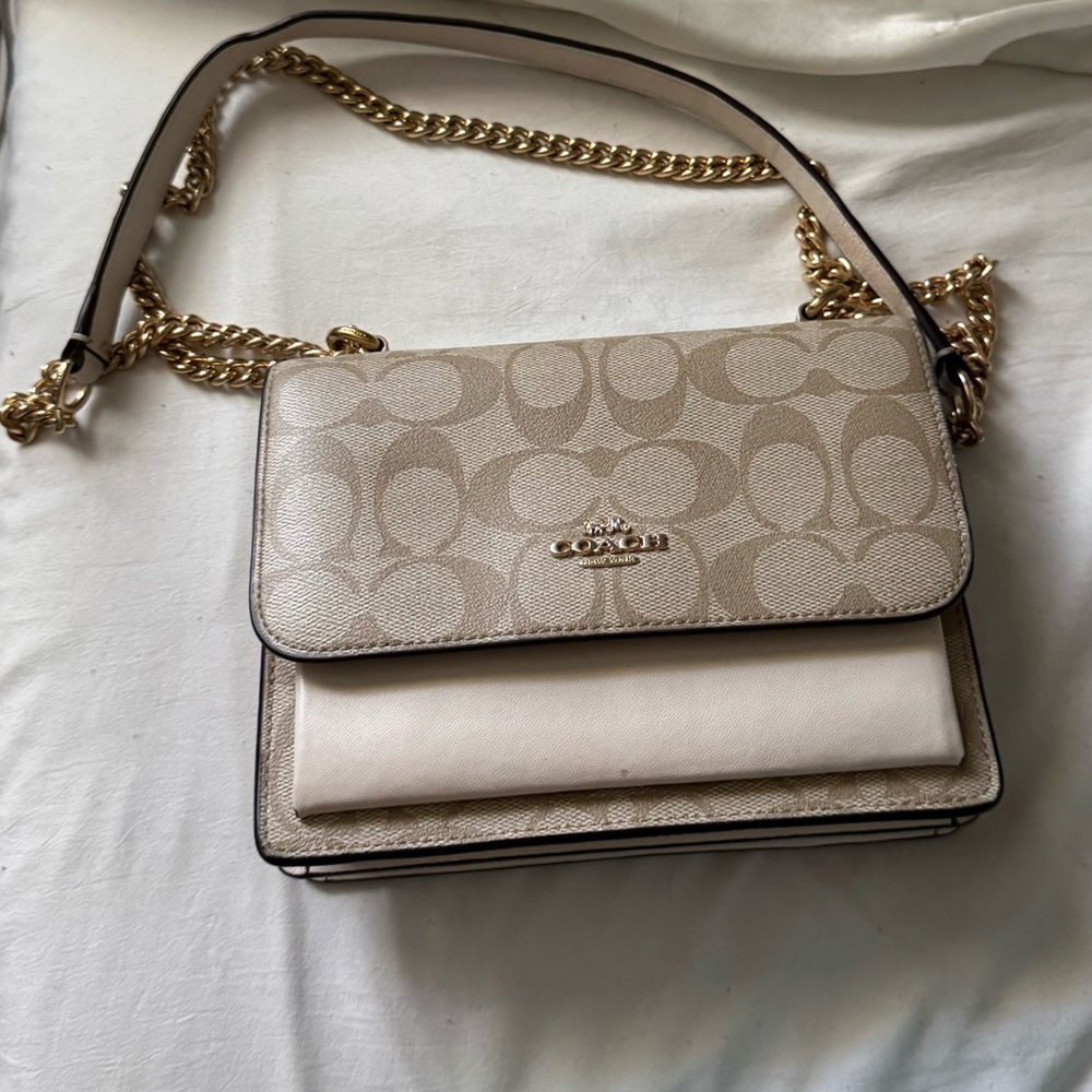 Coach Tan and Cream Crossbody Bag